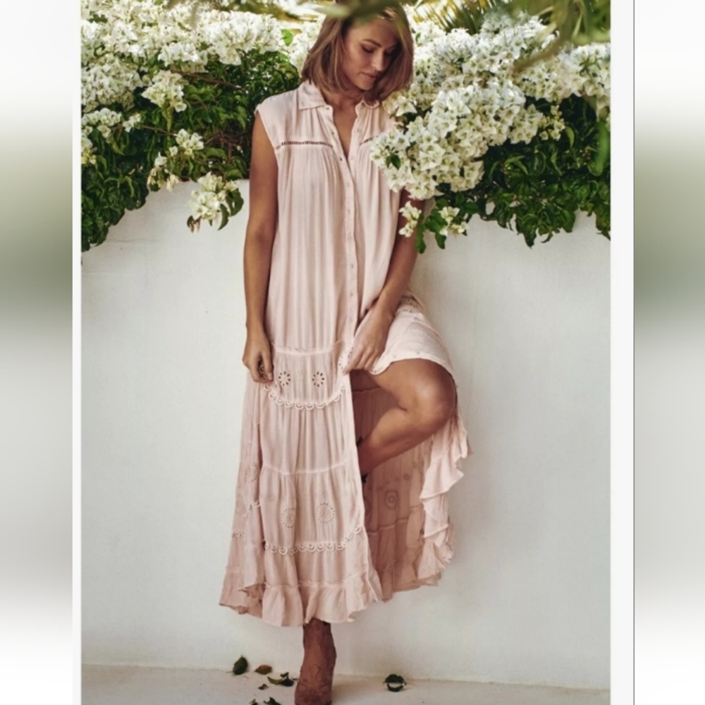 Free People Light Pink Maxi Dress